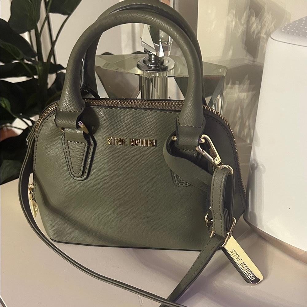 Steve Madden Olive Green Dome Satchel